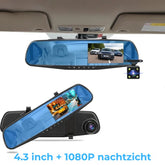 Auto-Spiegel-Dashcam – Dual-Objektiv + integrierter Bildschirm