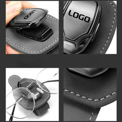 Multifunktionaler Brillenclip aus Wildleder mit Ihrem Autologo