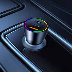 PowerLuxe Auto-Schnellladegerät mit Ambientebeleuchtung – Logo anpassbar