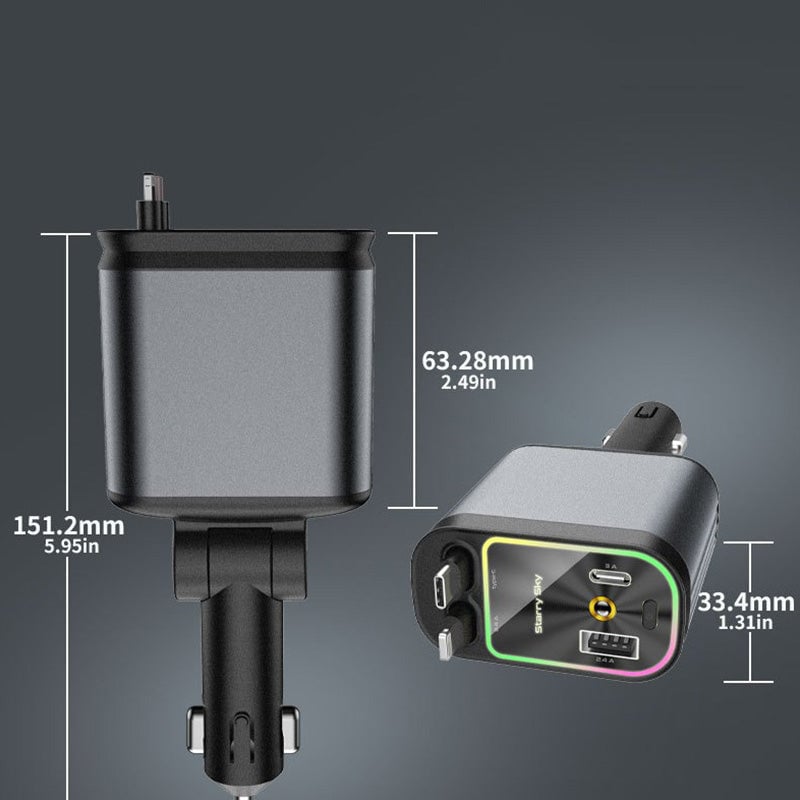 Auto-Ladegerät mit ausziehbarem Kabel