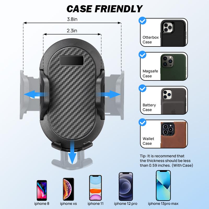 Verstellbare Handyhalterung mit zwei Halterungen für Getränkehalter im Auto