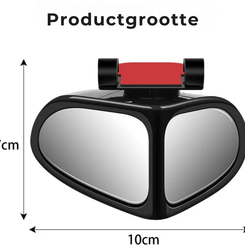 Biflect – Set aus Spiegeln zur Überwachung des toten Winkels, 360° drehbar und mit vergrößerter Sicht (2 Stück)