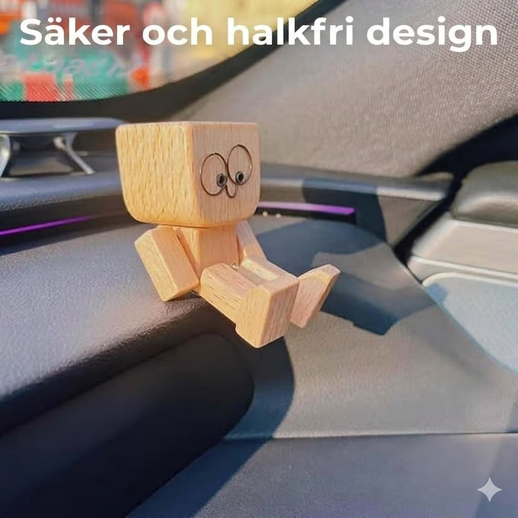 Charmante kleine Holzfigur mit 12 magnetischen Gesichtsausdrücken