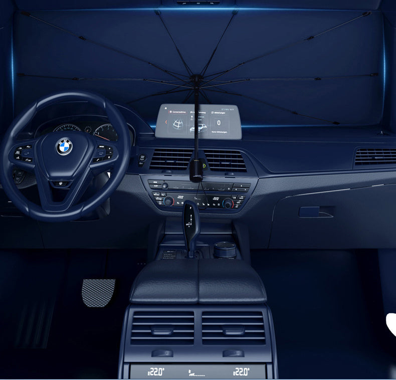 Sonnenschutz für Autos: Schützt vor Sonnenstrahlen, hitzereflektierende Oberfläche, robuster Aluminiumrahmen und faltbar