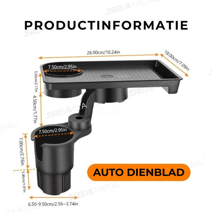 FlexiTray – 4-in-1-Becherhalter &amp; Snacktablett 