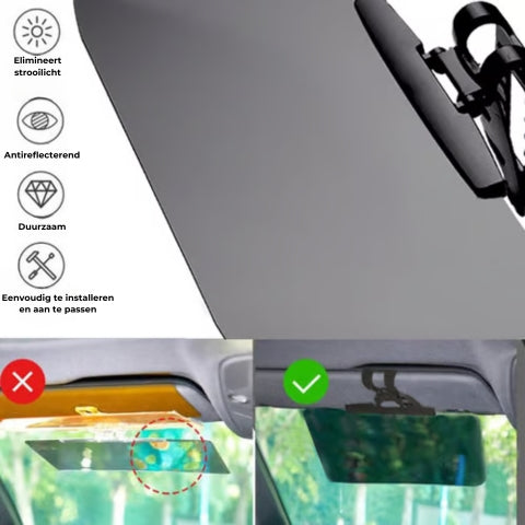 Verlängerung für polarisierte, transparente Sonnenblende