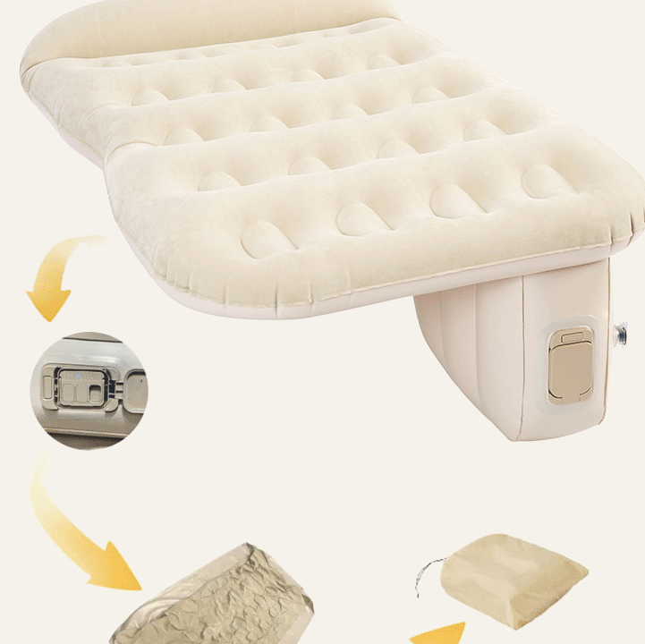 Car Backseat Inflatable Mattress - Electric Pump &amp; Easy Storage
