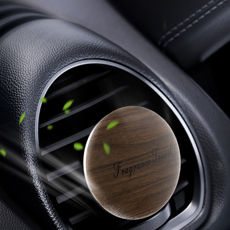 Magnetic Wood Car Air Freshener - Long-Lasting Cologne &amp; Freesia Scent Tablets with Superior Adsorption 