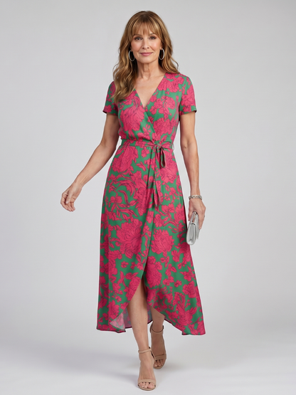 Lotte Wickelmidikleid Blumenmuster – Ansicht 01