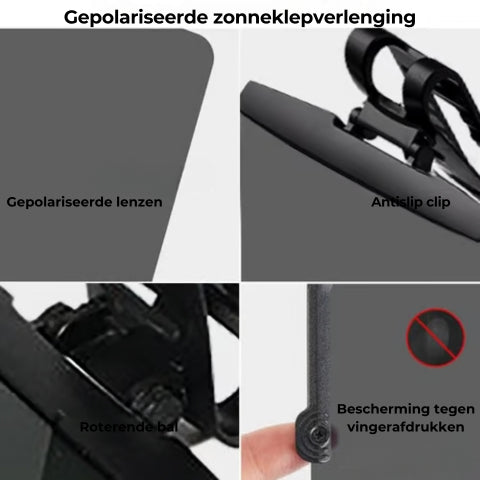 Verlängerung für polarisierte, transparente Sonnenblende