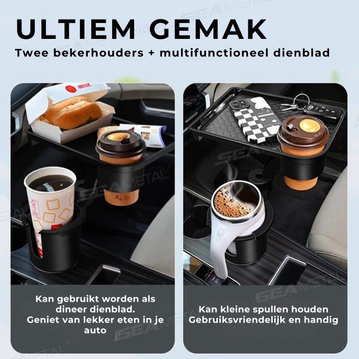 FlexiTray – 4-in-1-Becherhalter &amp; Snacktablett 