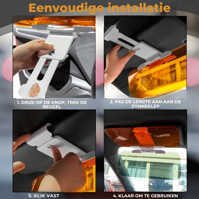 Transparante UV-werende Zonneklep 2-in-1