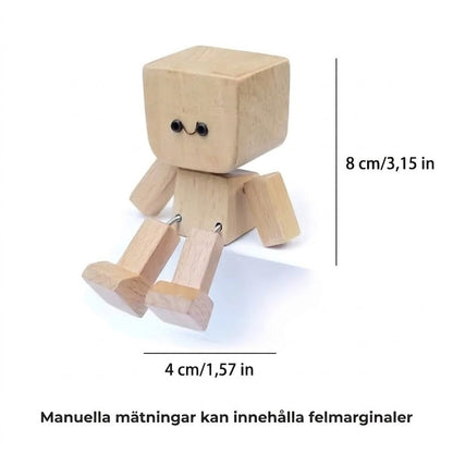 Charmante kleine Holzfigur mit 12 magnetischen Gesichtsausdrücken