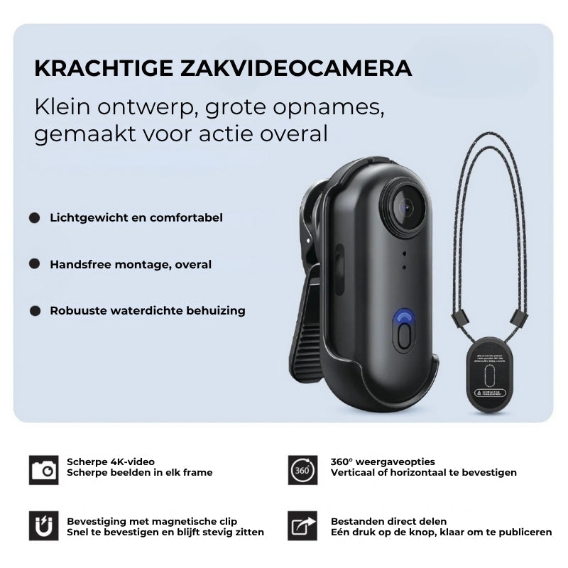 SpyCam PRO – Tragbare HD-Videokamera mit Bewegungserkennung