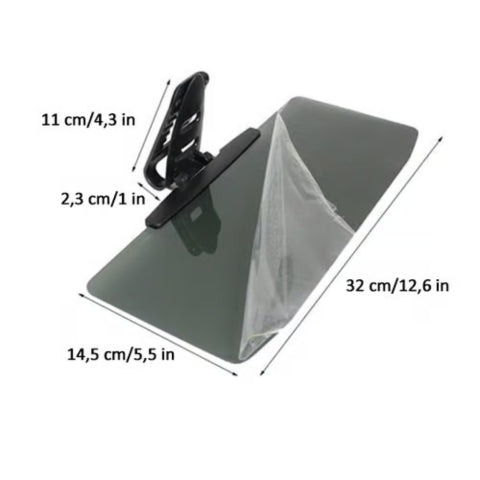 Verlängerung für polarisierte, transparente Sonnenblende