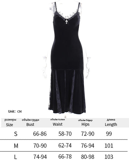 Donkere Halloween-stijl punkjurk, sexy kanten feestjurk, cosplay streetwear Y2K-rok 