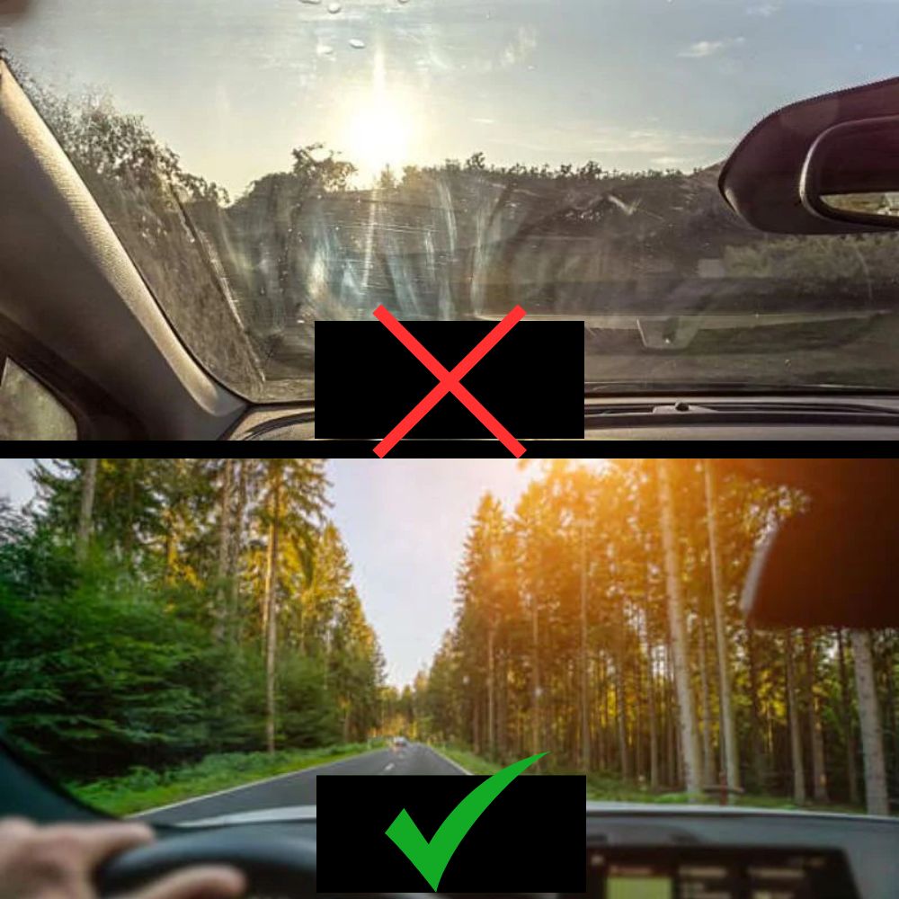 Autofenster-Reinigungsbürste (2 Mikrofasertücher enthalten) 