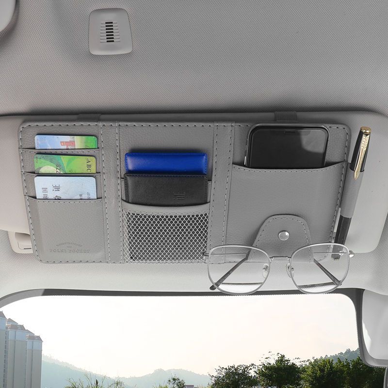 Multifunctionele organizer voor de zonneklep - Autohouder voor rijbewijs, bonnetjes en pasjes