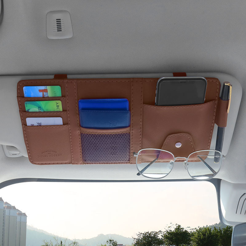 Multifunctionele organizer voor de zonneklep - Autohouder voor rijbewijs, bonnetjes en pasjes