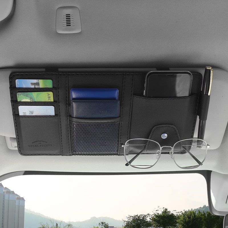 Multifunctionele organizer voor de zonneklep - Autohouder voor rijbewijs, bonnetjes en pasjes