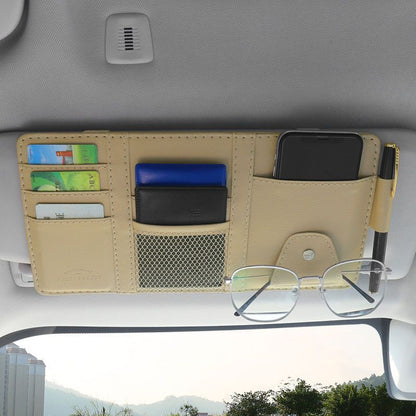 Multifunctionele organizer voor de zonneklep - Autohouder voor rijbewijs, bonnetjes en pasjes