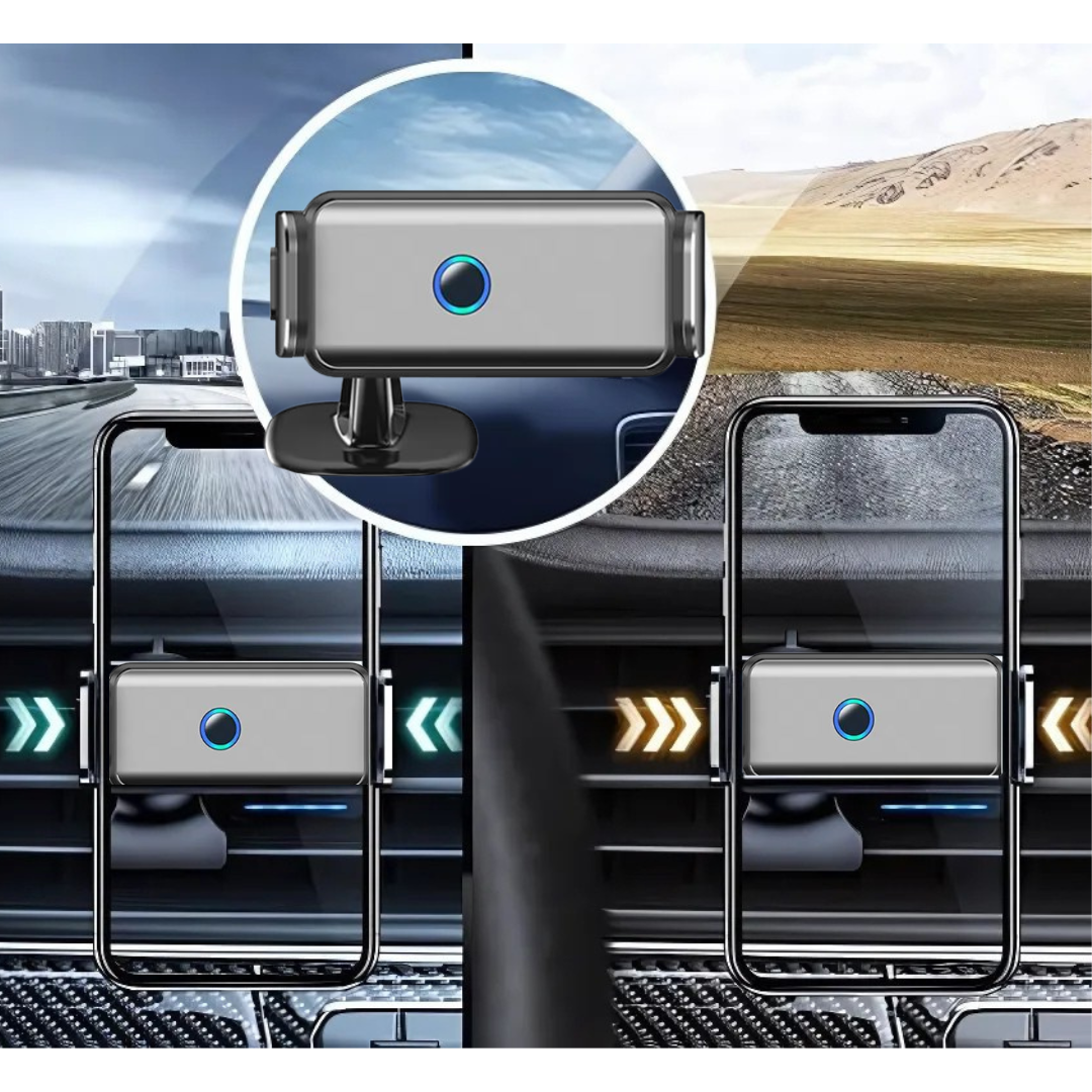 360°-Handyhalterung: Automatische Klemmhalterung für Armaturenbrett und Lüftungsschlitze