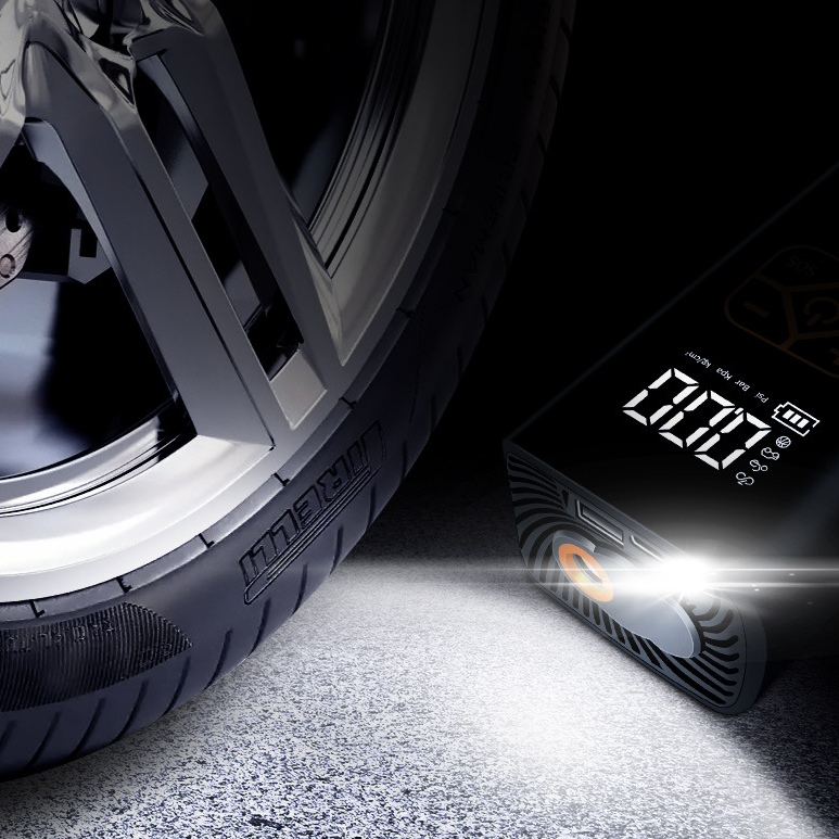 Tire Electric Inflator with Pressure Detection &amp; Portable Power Bank