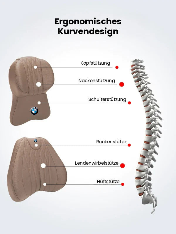Auto-Kopfstützen- & Lendenkissen-Set