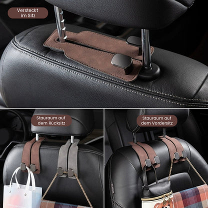 Premium Autositz-Haken uit Wildleder 