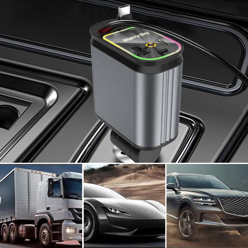 Auto-Ladegerät mit ausziehbarem Kabel