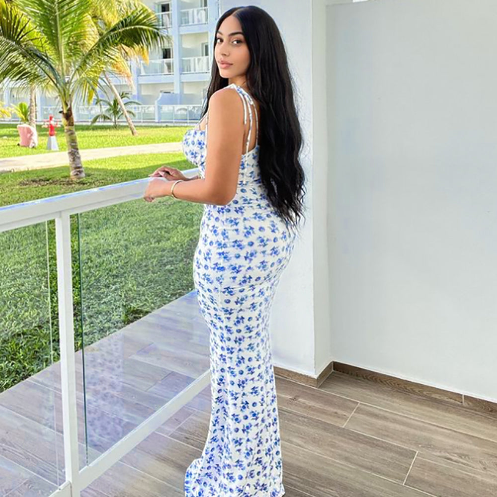 Modisches Satin-Hosenträgerkleid mit hoher Taille für Damen, sexy, elegantes, figurbetontes Outfit, Abendkleid 