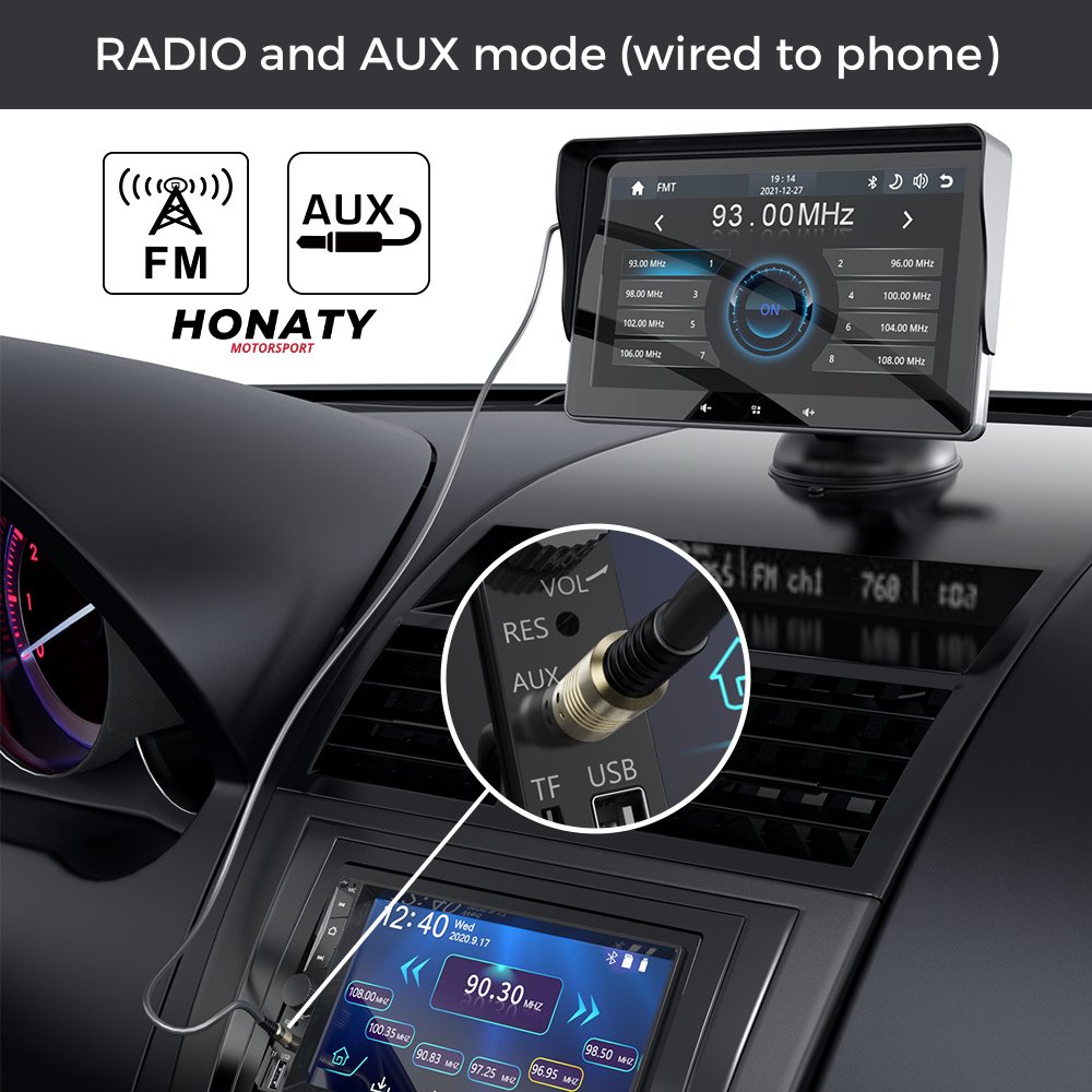 Connected HD display with CarPlay and Android Auto 