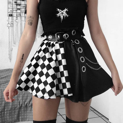 Halloween Dark Style Zipper Lace Short Half Skirt Punk Trend Women Sexy Short Skirts