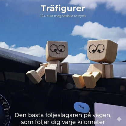 Charmante kleine Holzfigur mit 12 magnetischen Gesichtsausdrücken
