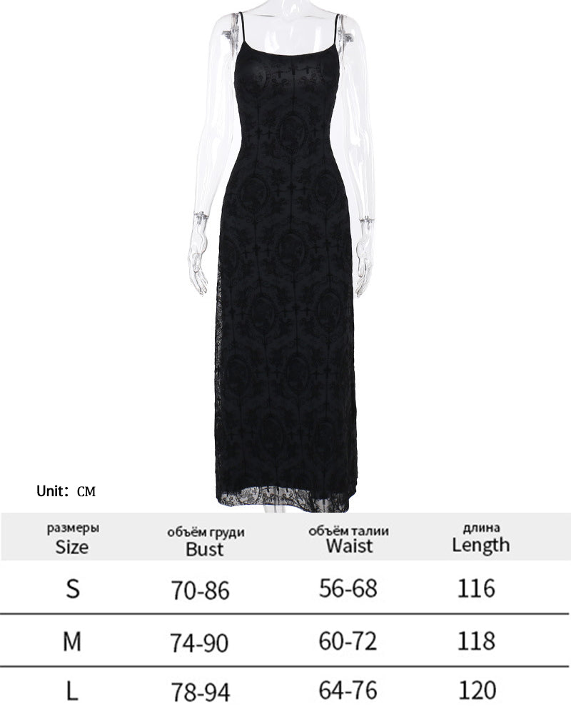 Donkere Halloween-stijl punkjurk, sexy kanten feestjurk, cosplay streetwear Y2K-rok 