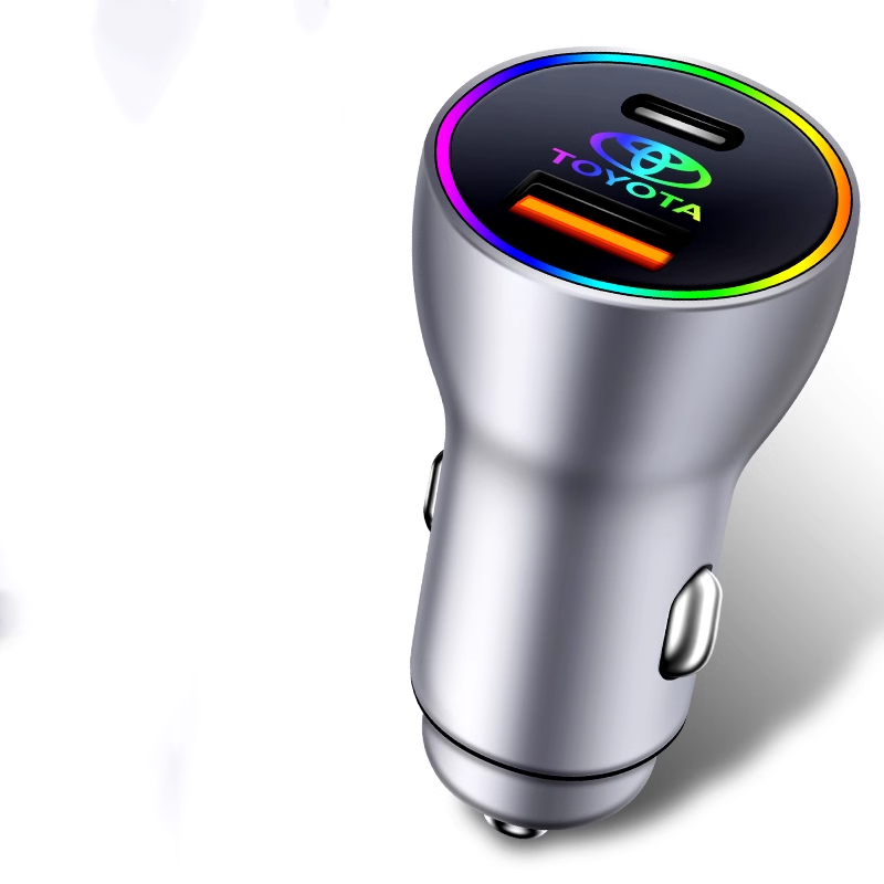 PowerLuxe Auto-Schnellladegerät mit Ambientebeleuchtung – Logo anpassbar