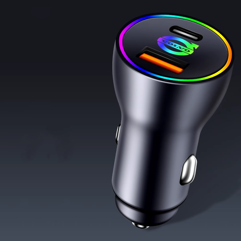 PowerLuxe Auto-Schnellladegerät mit Ambientebeleuchtung – Logo anpassbar