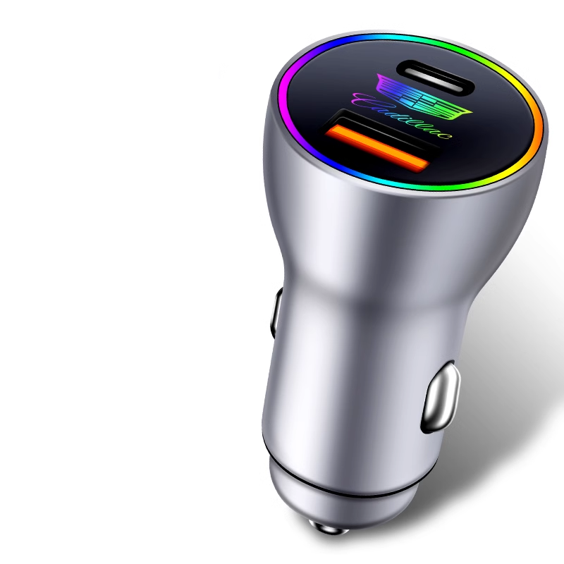 PowerLuxe Auto-Schnellladegerät mit Ambientebeleuchtung – Logo anpassbar