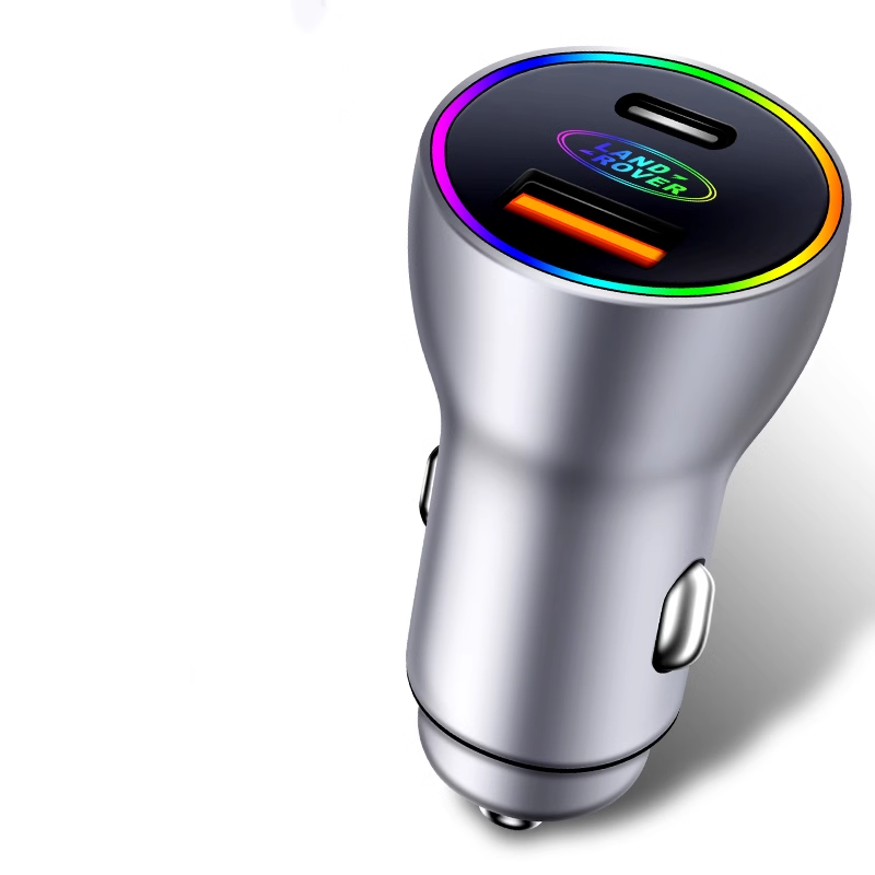 PowerLuxe Auto-Schnellladegerät mit Ambientebeleuchtung – Logo anpassbar