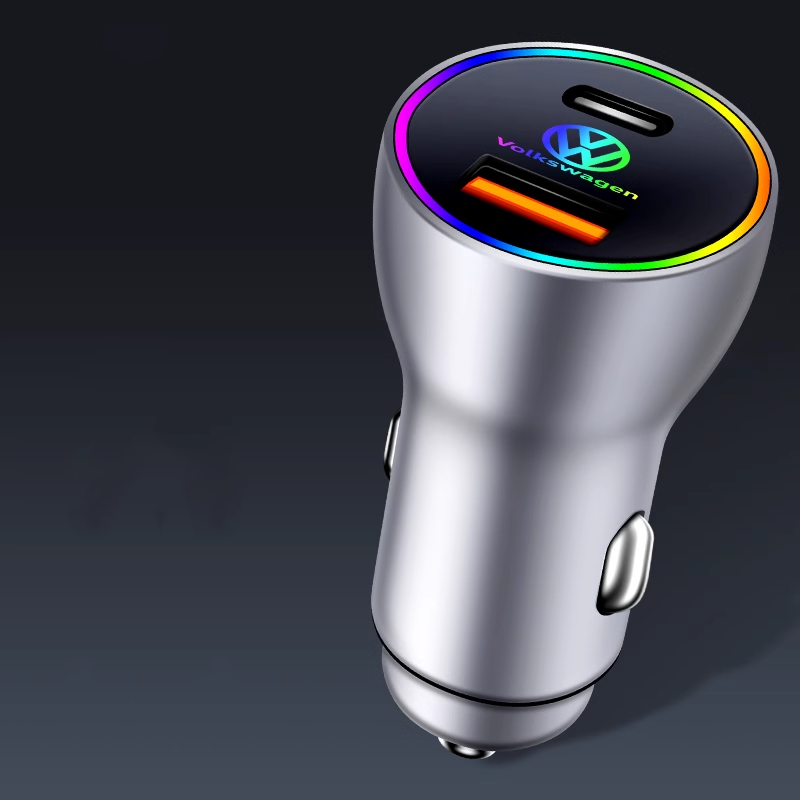 PowerLuxe Auto-Schnellladegerät mit Ambientebeleuchtung – Logo anpassbar