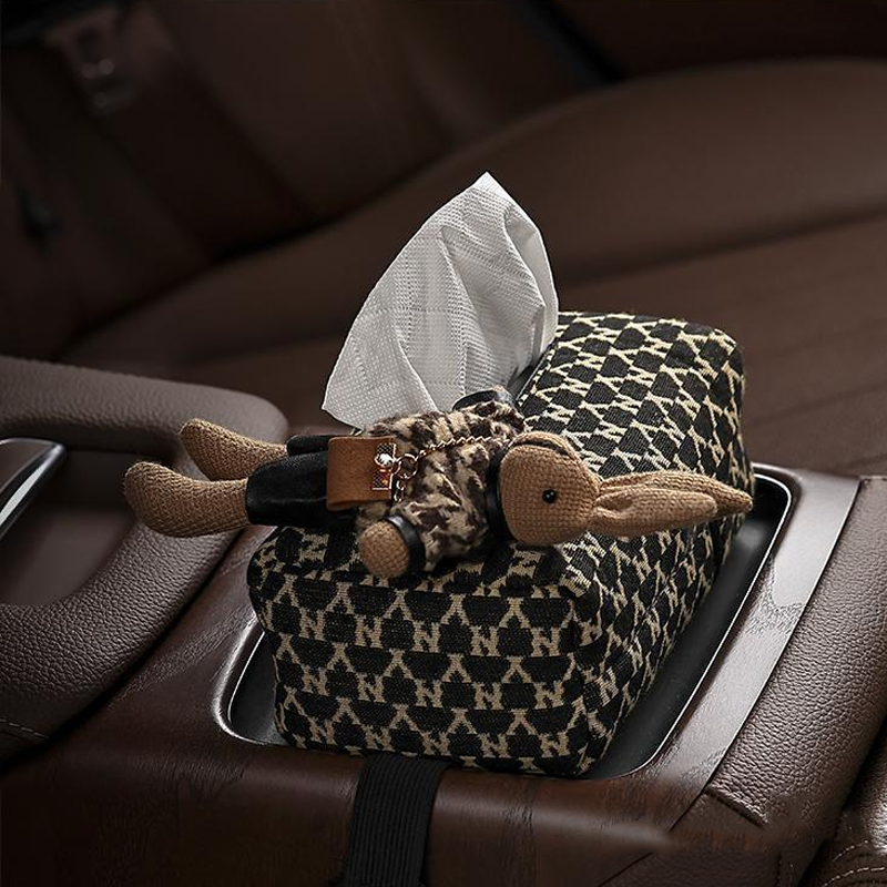 BunnyCharm Auto-Taschentuchbox – mit Hasen-Plüschtier