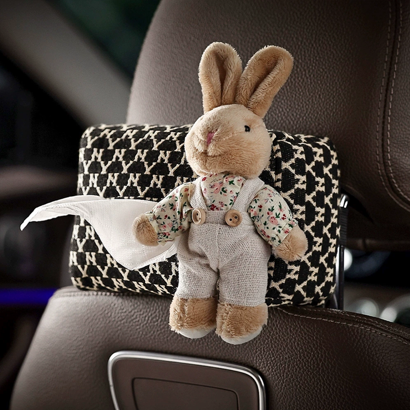 BunnyCharm Auto-Taschentuchbox – mit Hasen-Plüschtier