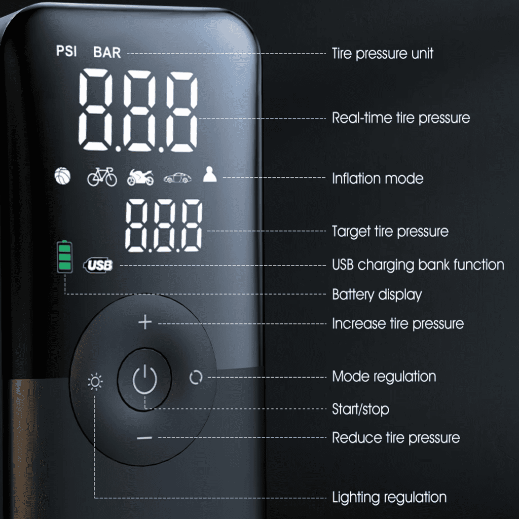 Tragbarer Reifenfüller fürs Auto