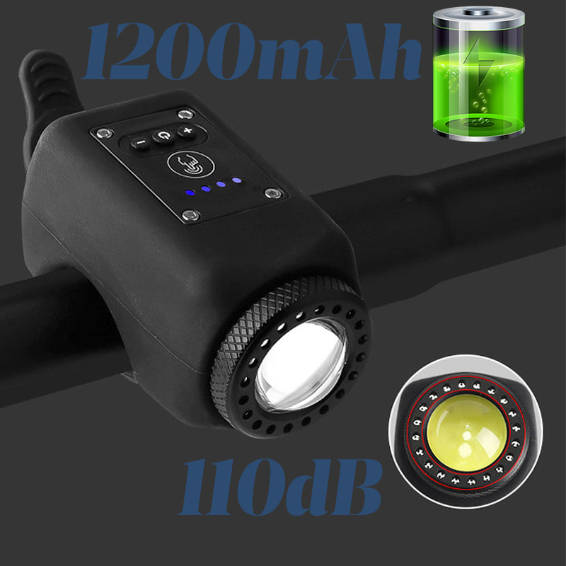 Wasserdichter Fahrradscheinwerfer mit Hupe für den Außeneinsatz