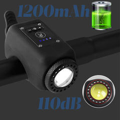 Wasserdichter Fahrradscheinwerfer mit Hupe für den Außeneinsatz